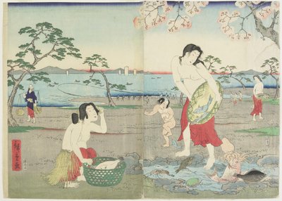 Fisherwomen, March 1864 by Hiroshige II